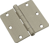 National Hardware N830-245 Door Hinge, 1/4 in Corner Radius, Steel, Satin Nickel, Non-Rising, Removable Pin, 50 lb
